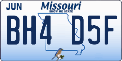 MO license plate BH4D5F