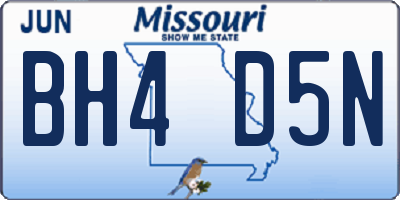 MO license plate BH4D5N