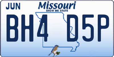 MO license plate BH4D5P