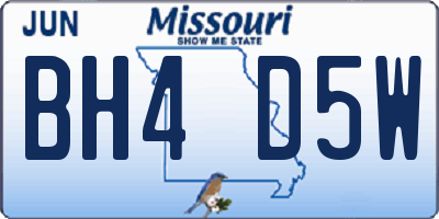 MO license plate BH4D5W