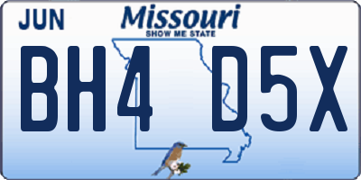 MO license plate BH4D5X