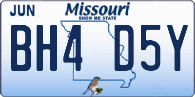 MO license plate BH4D5Y