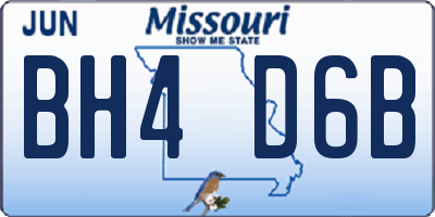 MO license plate BH4D6B