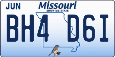 MO license plate BH4D6I
