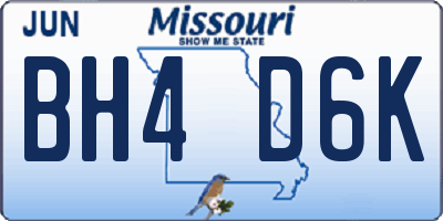MO license plate BH4D6K
