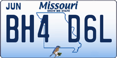 MO license plate BH4D6L
