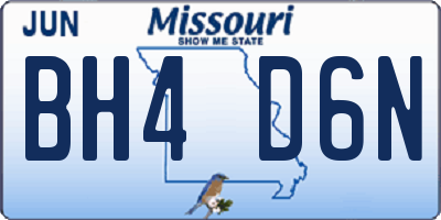 MO license plate BH4D6N