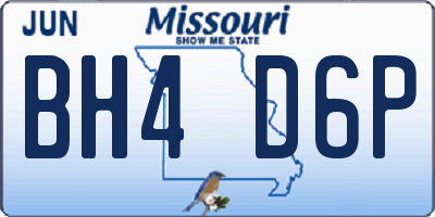 MO license plate BH4D6P
