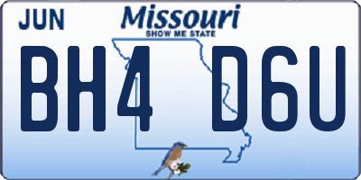 MO license plate BH4D6U