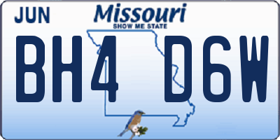 MO license plate BH4D6W