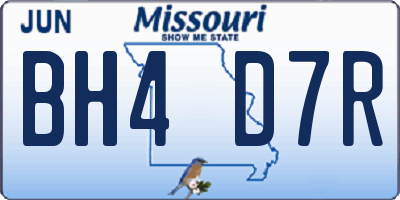 MO license plate BH4D7R