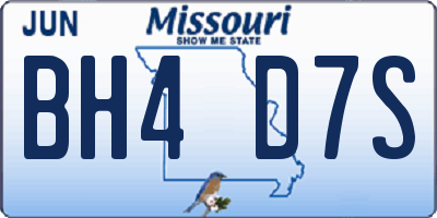 MO license plate BH4D7S