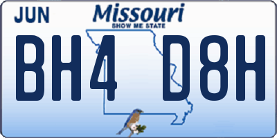 MO license plate BH4D8H