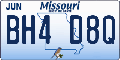 MO license plate BH4D8Q