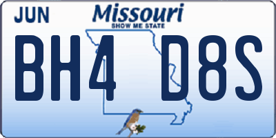 MO license plate BH4D8S