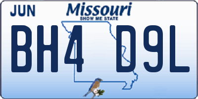 MO license plate BH4D9L