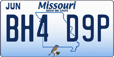MO license plate BH4D9P