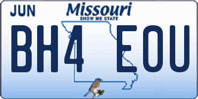 MO license plate BH4E0U