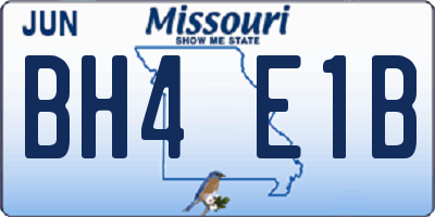 MO license plate BH4E1B