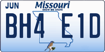 MO license plate BH4E1D