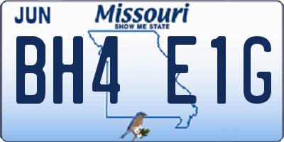 MO license plate BH4E1G