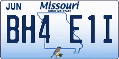 MO license plate BH4E1I