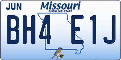 MO license plate BH4E1J