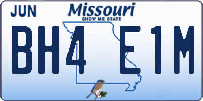 MO license plate BH4E1M