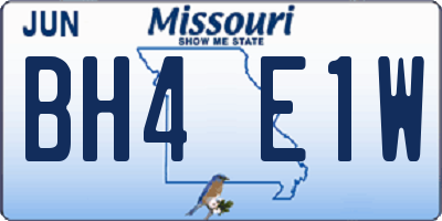 MO license plate BH4E1W