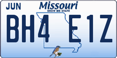 MO license plate BH4E1Z