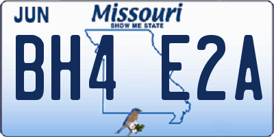 MO license plate BH4E2A