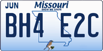 MO license plate BH4E2C
