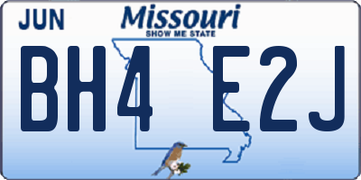 MO license plate BH4E2J