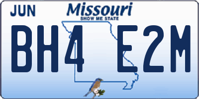 MO license plate BH4E2M