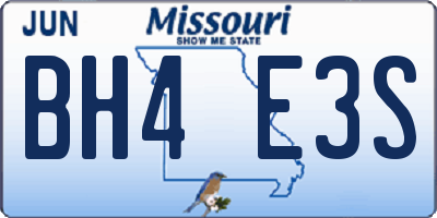 MO license plate BH4E3S