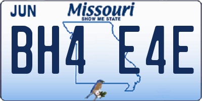 MO license plate BH4E4E