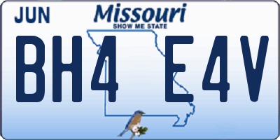 MO license plate BH4E4V