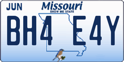 MO license plate BH4E4Y