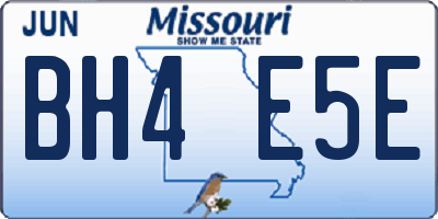 MO license plate BH4E5E