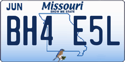 MO license plate BH4E5L
