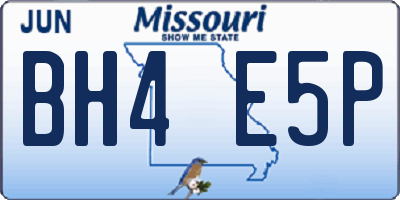 MO license plate BH4E5P