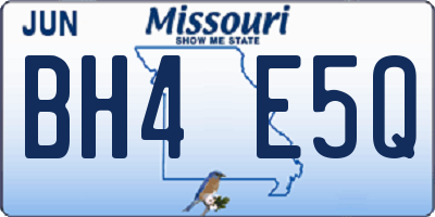MO license plate BH4E5Q