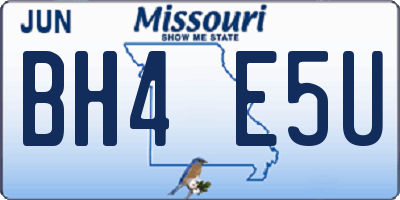 MO license plate BH4E5U