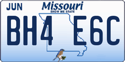 MO license plate BH4E6C