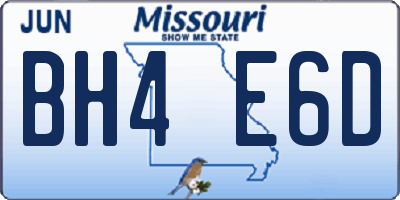 MO license plate BH4E6D