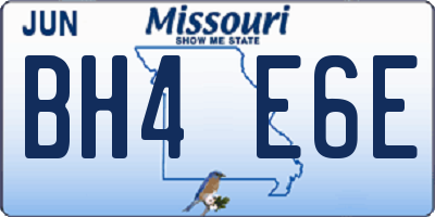 MO license plate BH4E6E