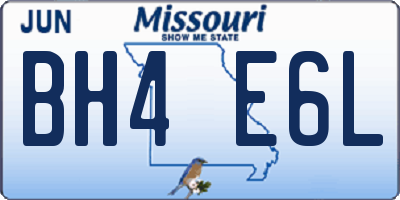 MO license plate BH4E6L