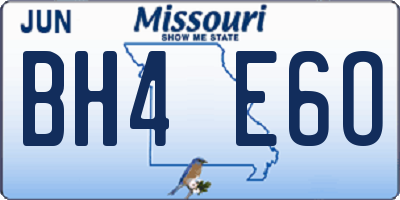 MO license plate BH4E6O