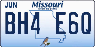 MO license plate BH4E6Q