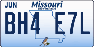 MO license plate BH4E7L